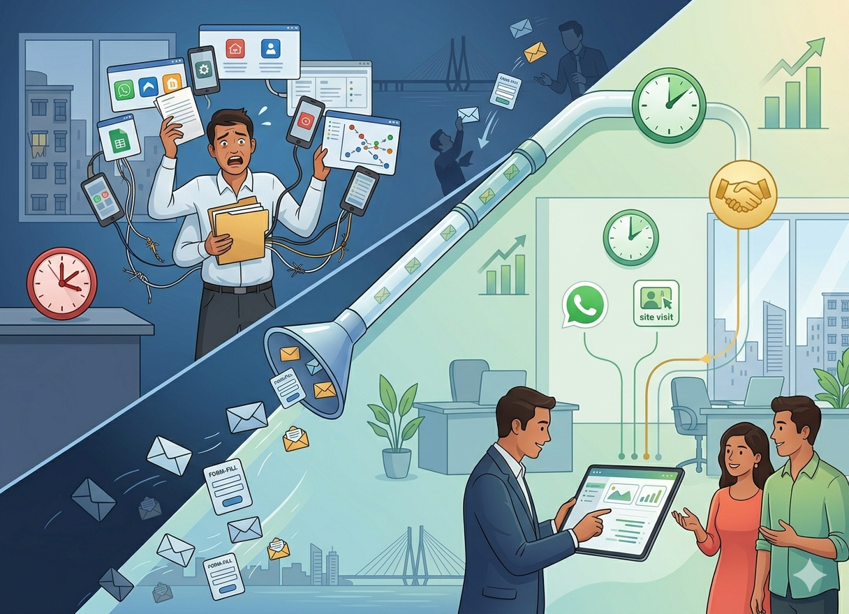 Real estate leads failing to convert — slow WhatsApp response time India